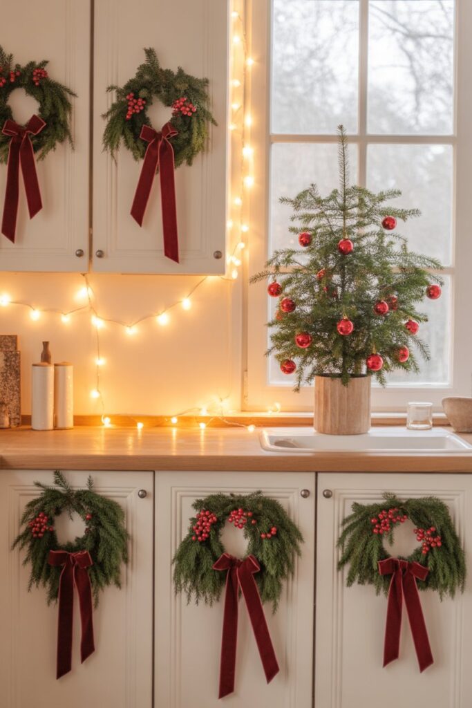 Christmas Kitchen Decor Garlands and Wreaths