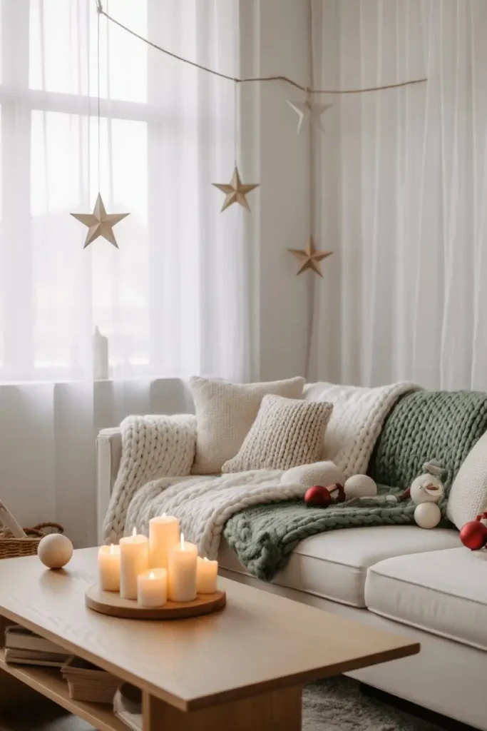 Scandinavian Christmas Decor Ideas for Living Room Simplicity