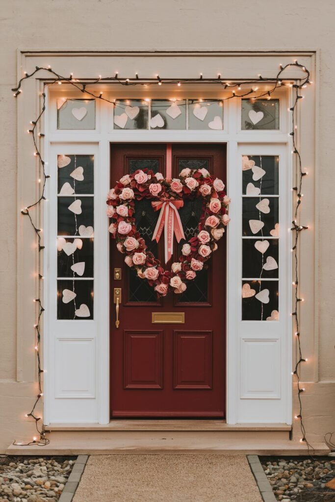 Heart-Themed Window and Door Displays