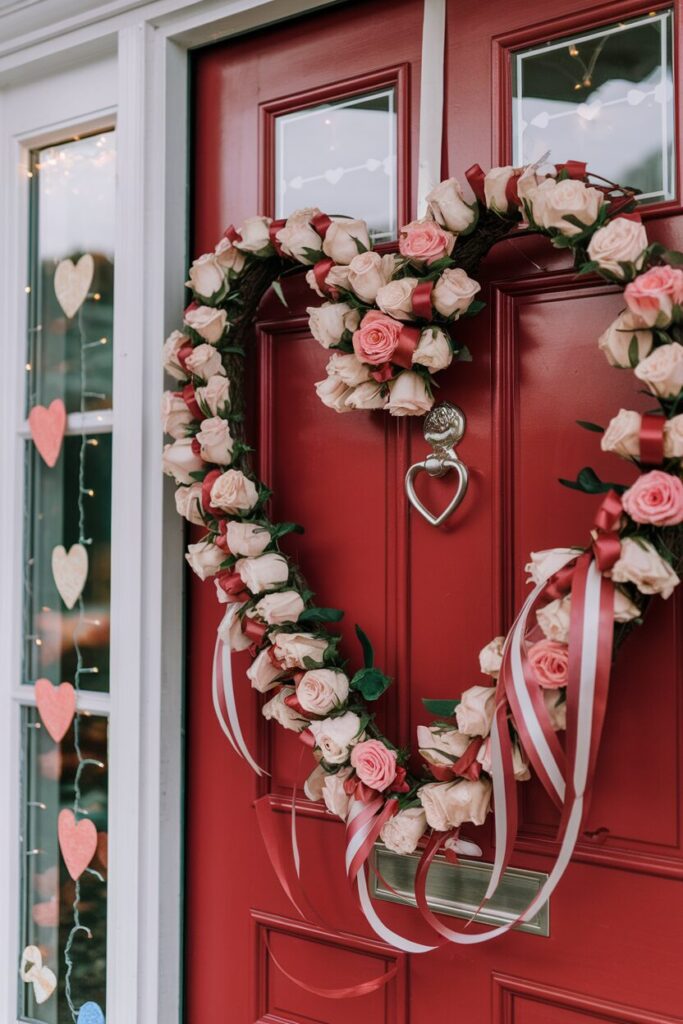 Heart-Themed Window and Door Displays
