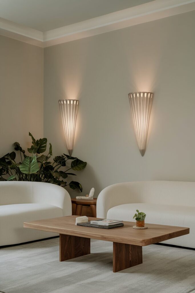 Bedroom or living room with elegant wall sconces