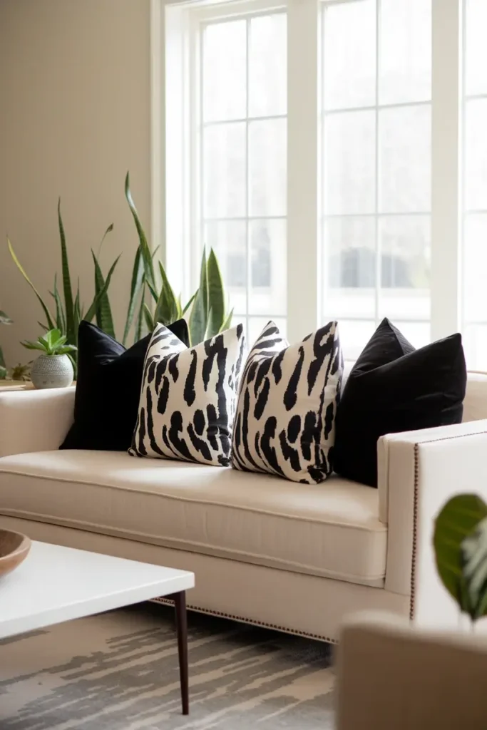 Add Black Throw Pillows