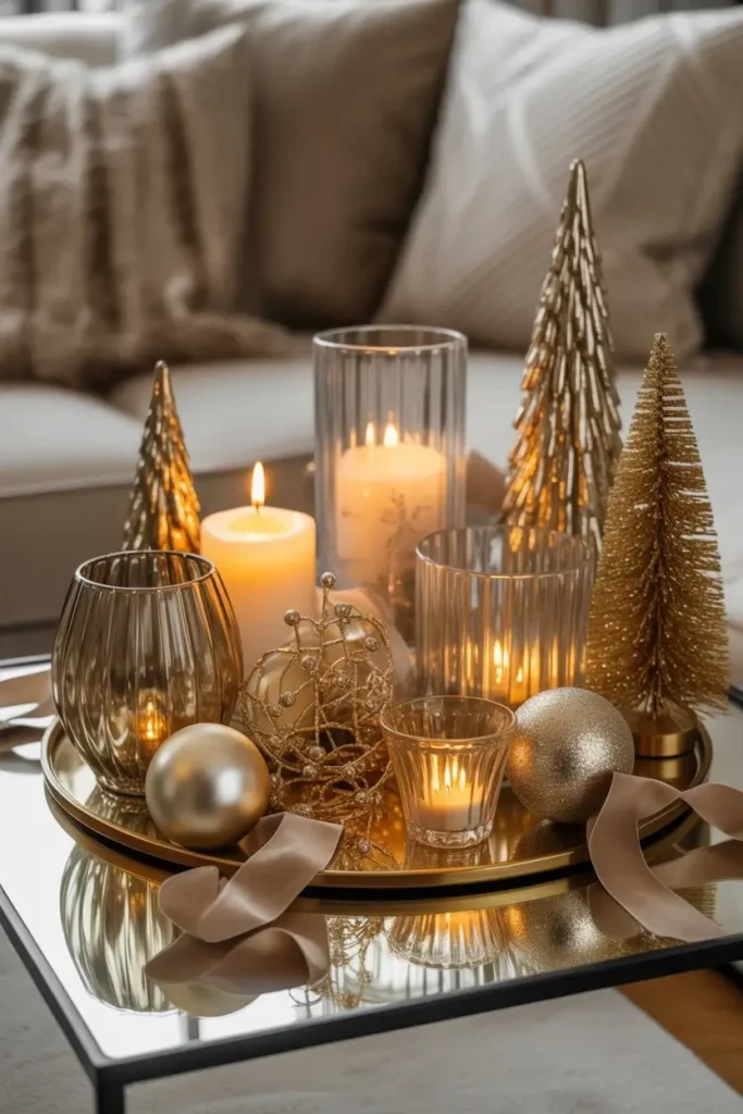 Elegant Gold and Silver Christmas Table Decor