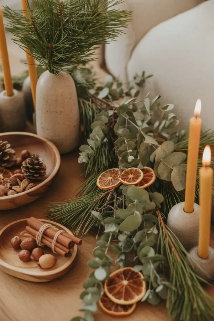 Natural Christmas Coffee Table Decor Ideas