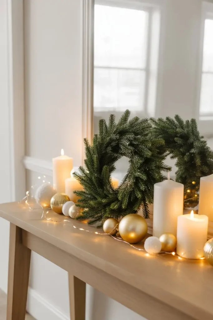 Christmas Entryway Table Decor