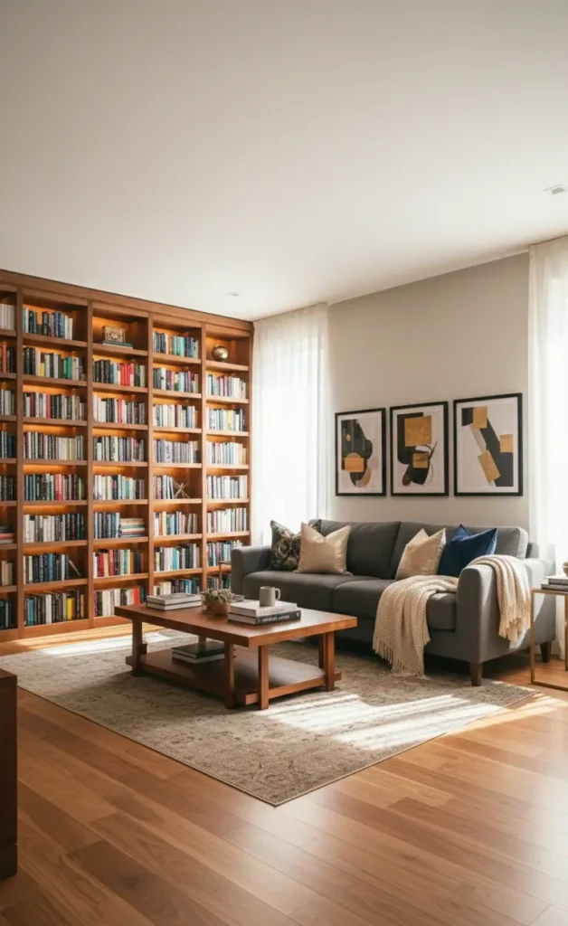 Living Room Home Library Decor Ideas