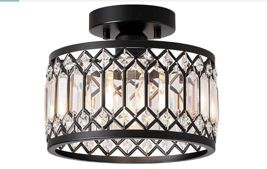 YURNYQ Crystal Ceiling Light Fixture
