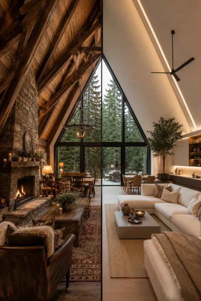 Rustic vs Modern A Frame Home Decor