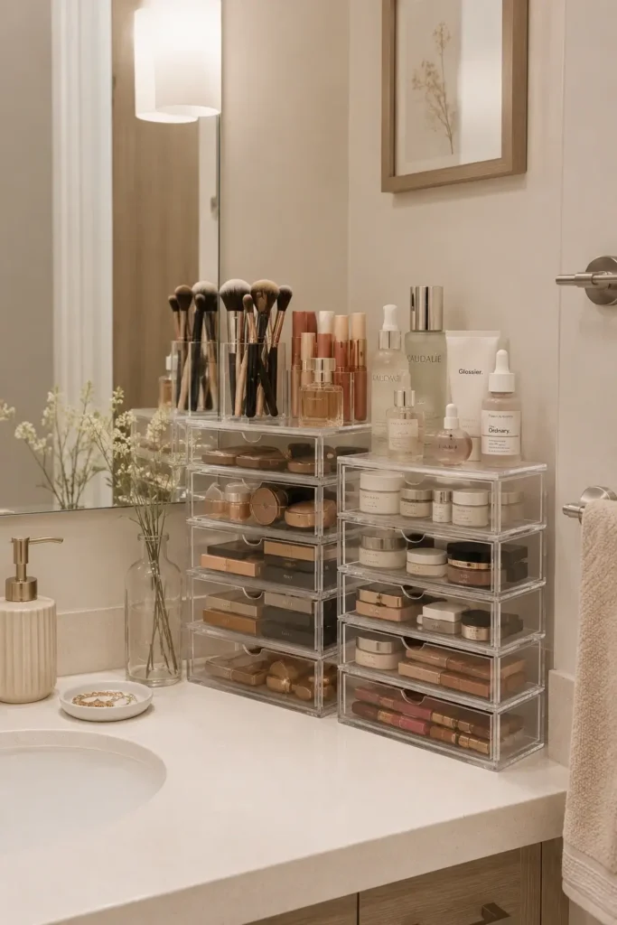 Try Tiered Bathroom Counter Organizers