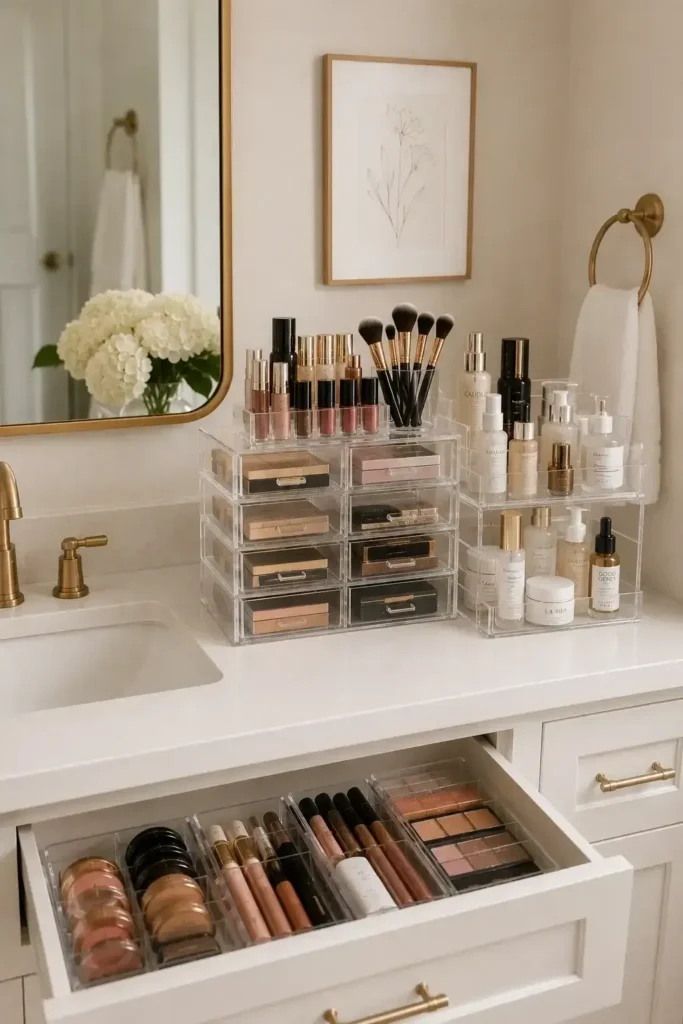 Use Clear Acrylic Makeup Organizers