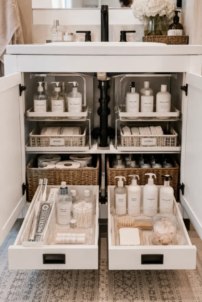Bathroom Sink Cabinet Organization Ideas