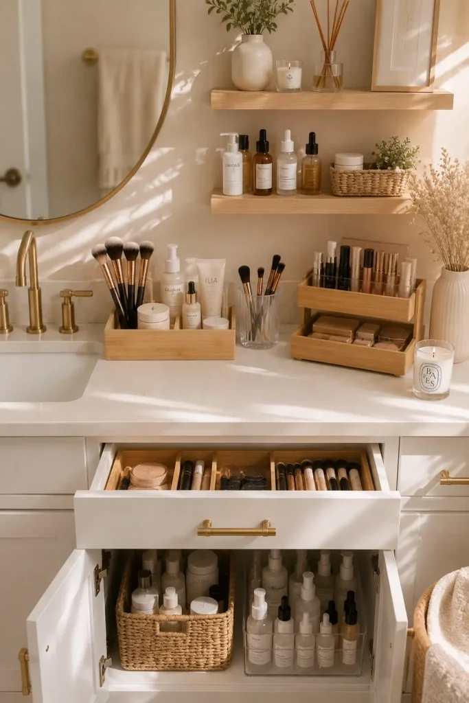 Neutral Vanity Storage Decor