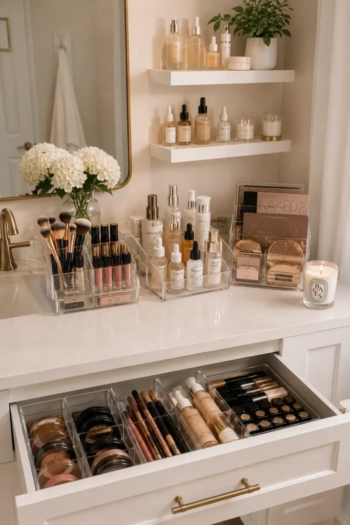 Aesthetic Acrylic Makeup Storage