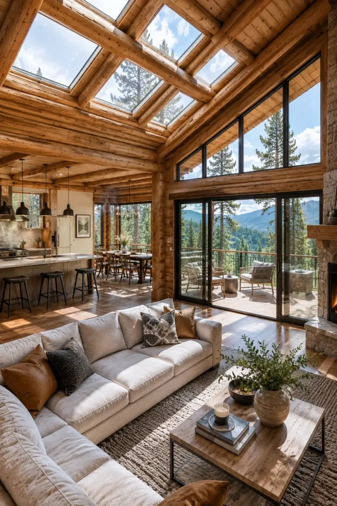 Renovate Your Log Cabin With Whitewashed Walls