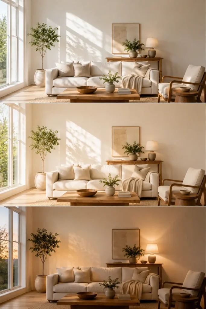 Shoji White With Natural Wood Finishes