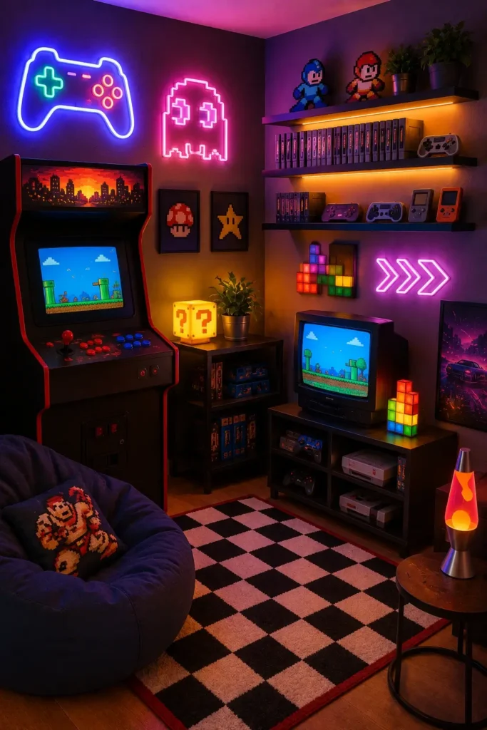Retro Arcade Gaming Room Ideas