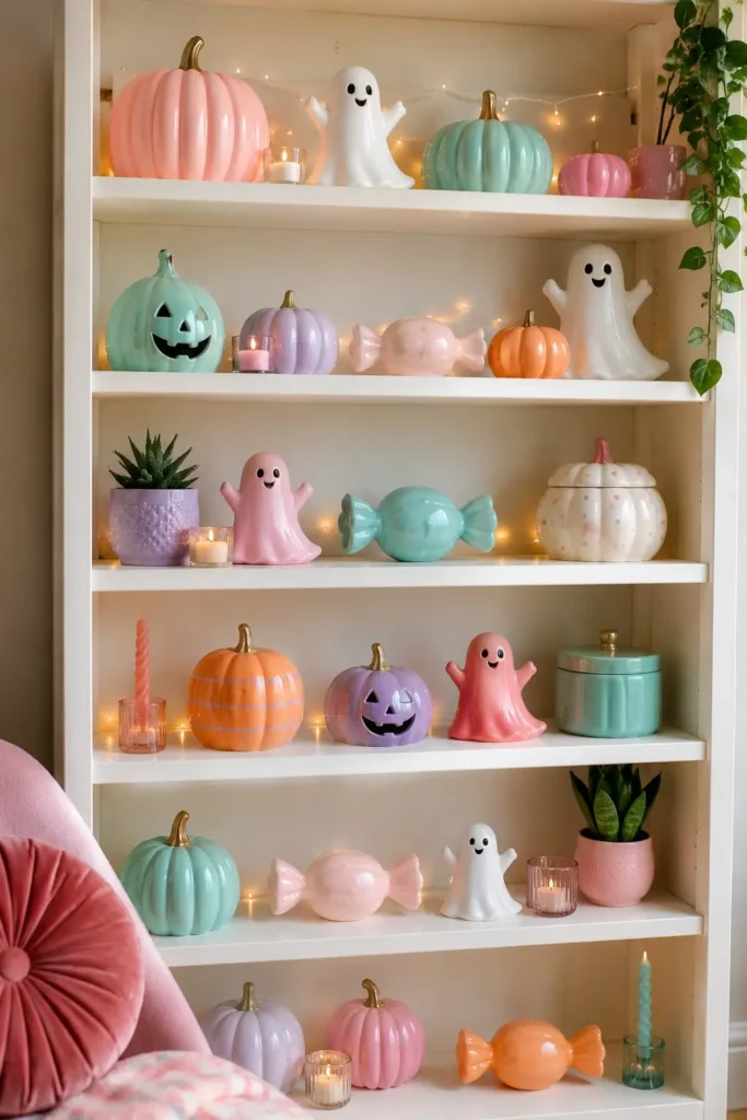 Candy-Colored Halloween Shelves