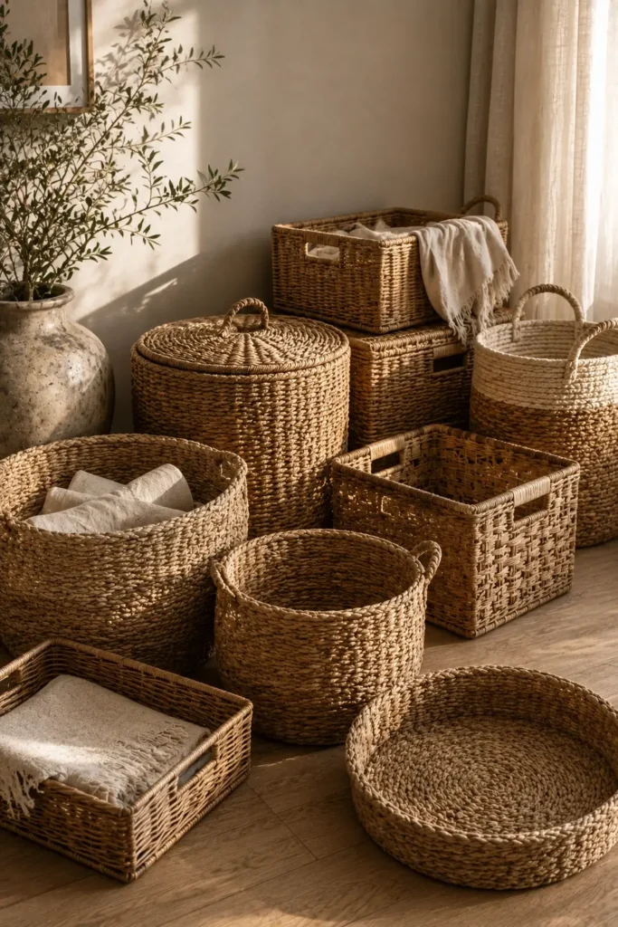 Use Decorative Storage Baskets