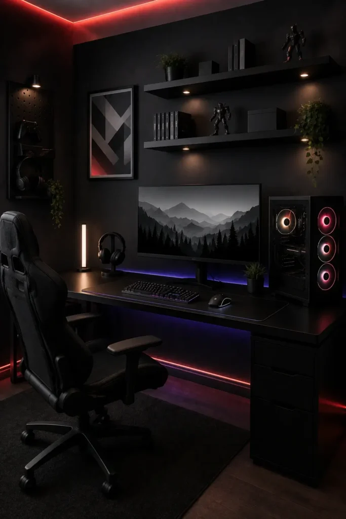 Black Gaming Room Ideas
