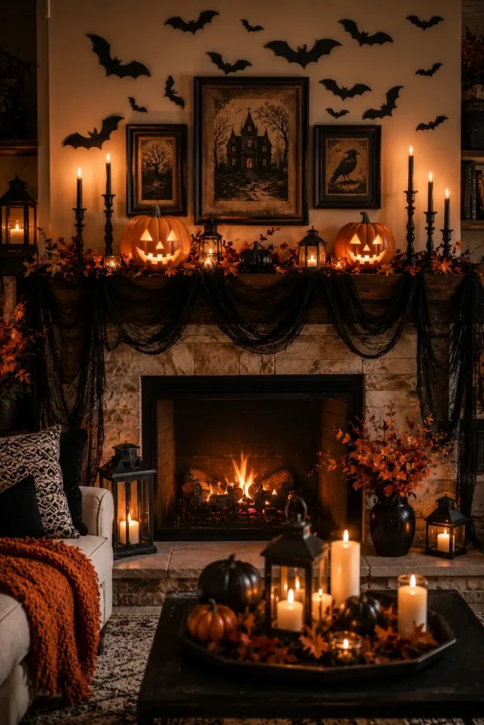 Halloween Fireplace Mantel Ideas