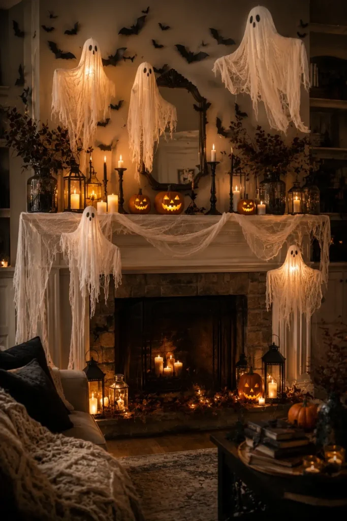 Make a Ghostly Fireplace Mantel