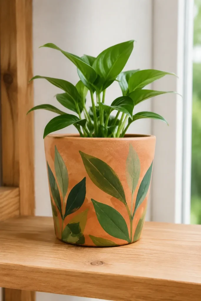 Leafy Clay Planter