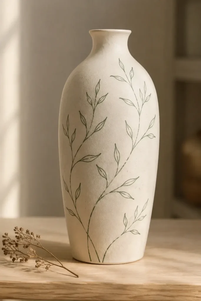 Botanical Line-Art Vase