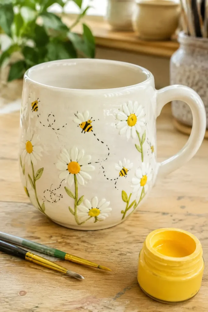 Bee and Daisy Cup